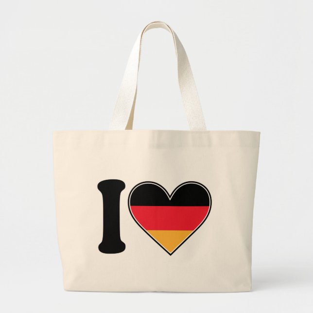 I Love Germany Large Tote Bag (Front)