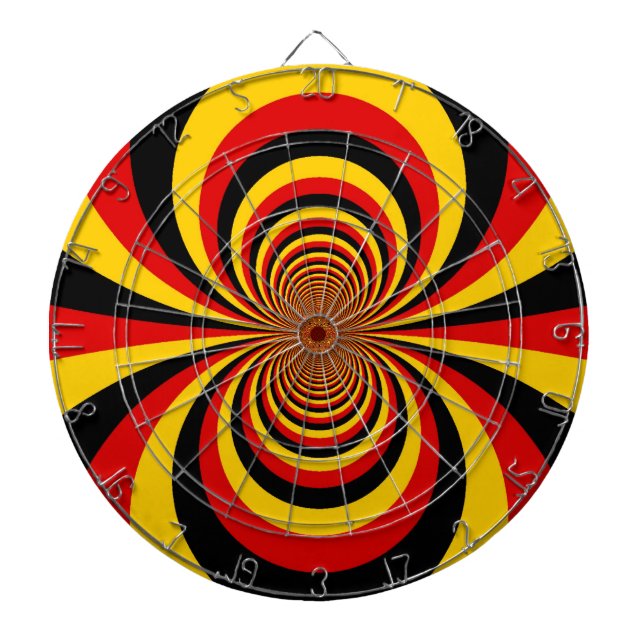 I Love Germany National Flag Colours Art Print Dartboard (Front)
