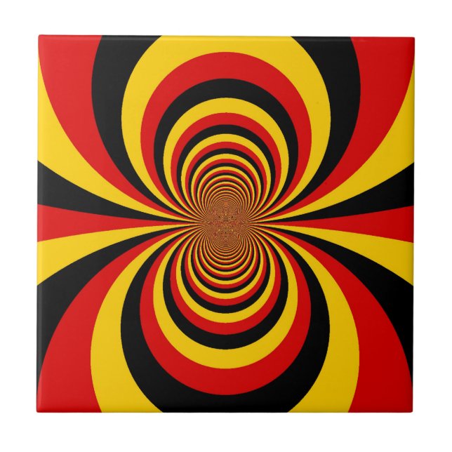 I Love Germany National Flag Colours Art Print Tile (Front)