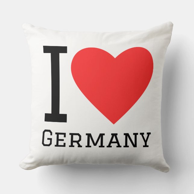 I love Germany square sticker Cushion (Front)