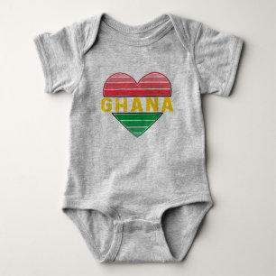 I Love Ghana, Ghanaian Heart Baby Bodysuit