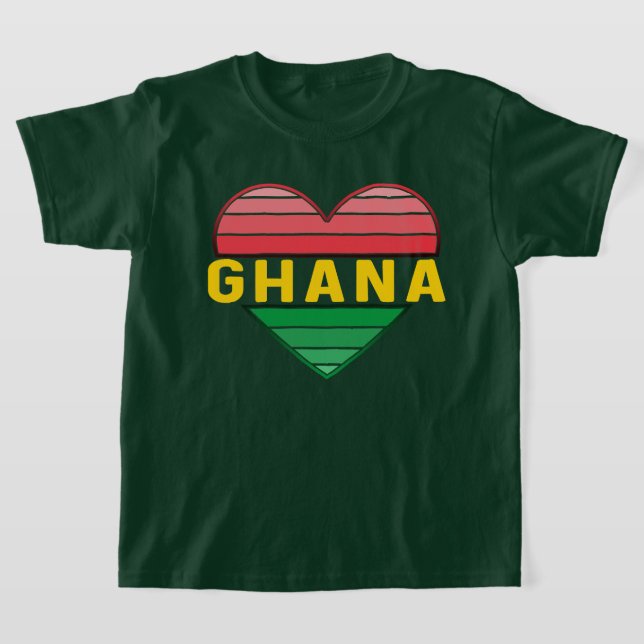 I Love Ghana, Ghanaian Heart T-Shirt (Laydown)