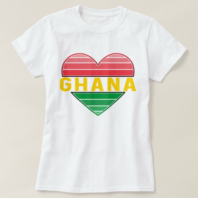 I Love Ghana, Ghanaian Heart T-Shirt (Design Front)