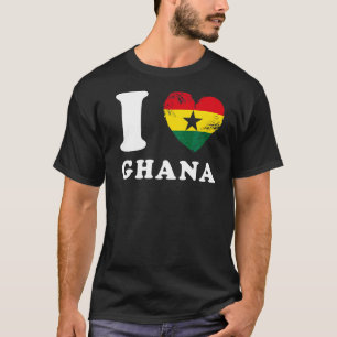 I Love Ghana Heart Flag Ghana T-Shirt