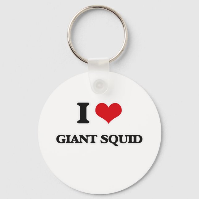 I Love Giant Squid Key Ring (Front)