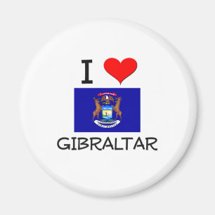 I Love Gibraltar Michigan Magnet