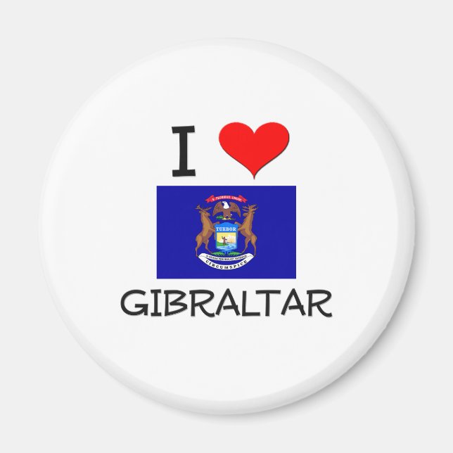 I Love Gibraltar Michigan Magnet (Front)