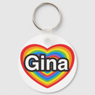 I love Gina. I love you Gina. Heart Key Ring
