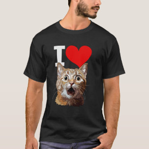 I Love Ginger Cat Meow Kitty Meowdy Mum Dad Orange T-Shirt