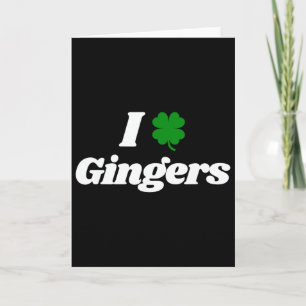 I Love Gingers Clover Shamrock St. Patrick's Day R Card