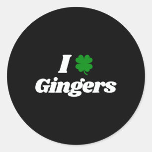 I Love Gingers Clover Shamrock St. Patrick's Day R Classic Round Sticker