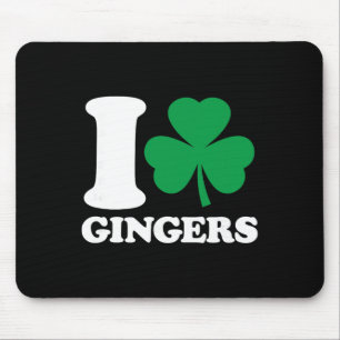 I Love Gingers - I Heart Gingers - St Patricks Day Mouse Pad