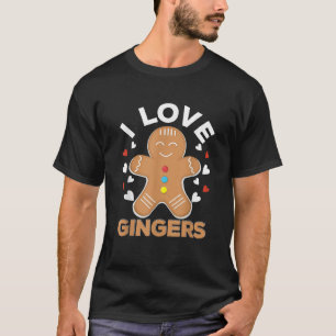 I Love Gingers Pastries Candy Cane Cookie Gingerbr T-Shirt