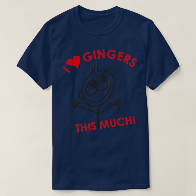 I Love Gingers Redhead T-Shirt (Design Front)