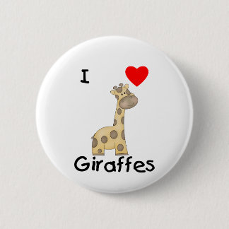 I Love Giraffes (2) 6 Cm Round Badge