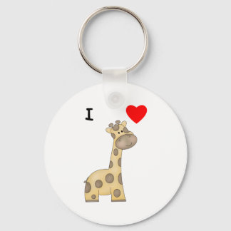 I Love Giraffes (3) Key Ring