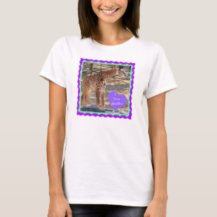 I love giraffes! Cute baby w purple & green frame T-Shirt