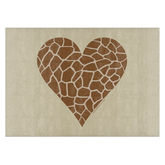 I Love Giraffes Cutting Board (Front)
