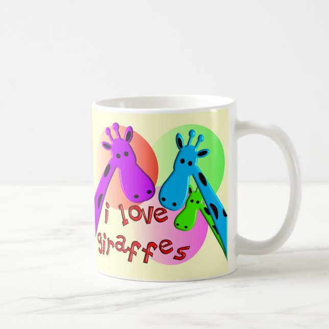 I Love Giraffes gifts Coffee Mug (Right)