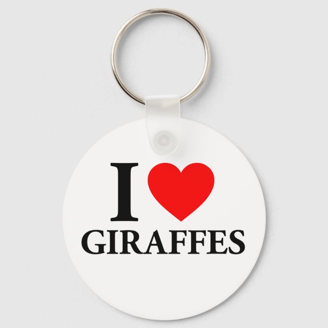 I Love Giraffes Key Ring (Front)