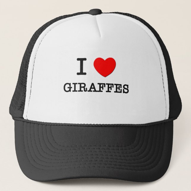 I Love Giraffes Trucker Hat (Front)