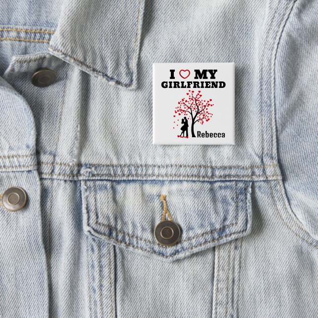 I Love Girlfriend 15 Cm Square Badge (In Situ)