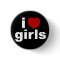 I Love Girls Black Button