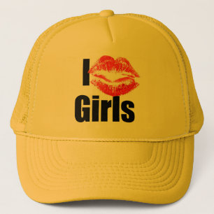 I love Girls - Kiss, Smooch, Love, Heart Trucker Hat