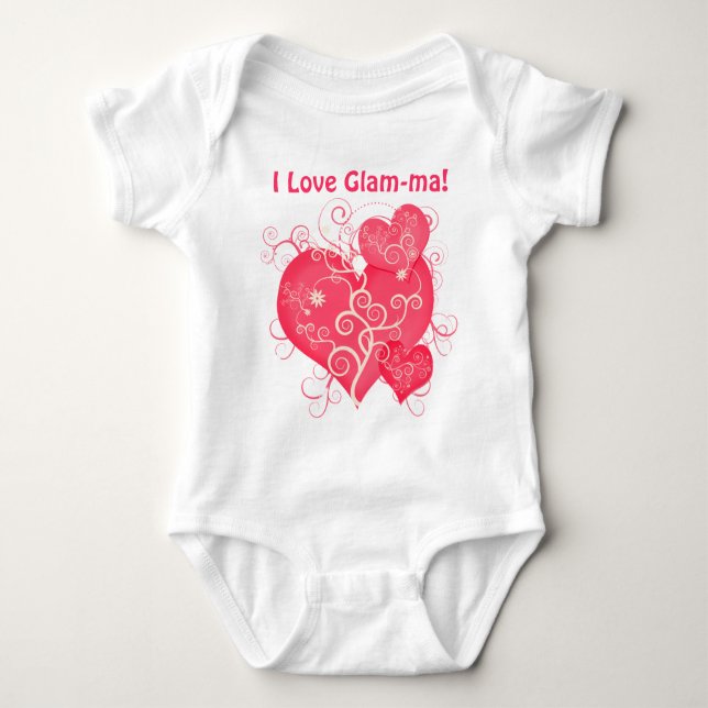 I Love Glam-ma ! Baby Bodysuit (Front)
