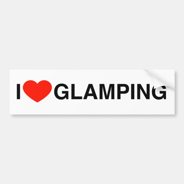 I Love Glamping Bumper Sticker (Front)