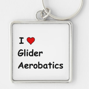 I Love Glider Aerobatics Key Ring