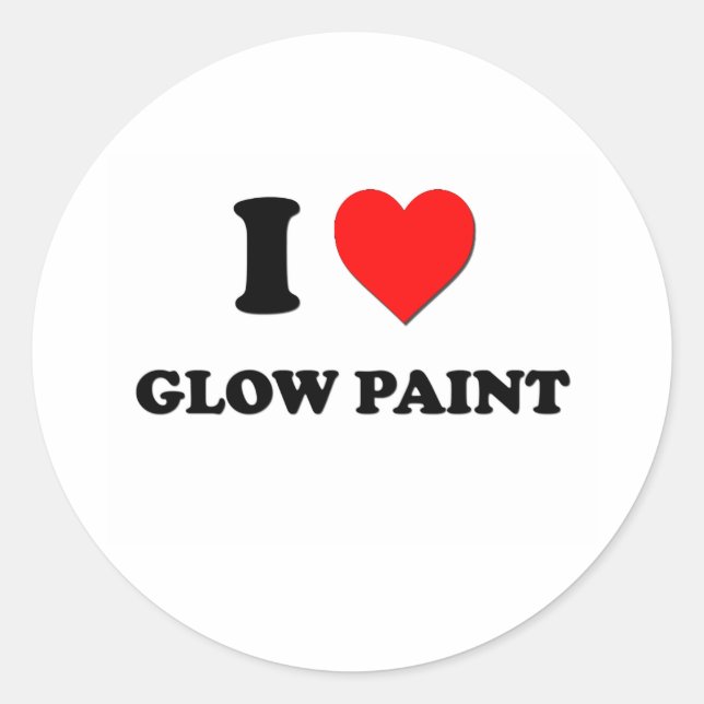 I Love Glow Paint Classic Round Sticker (Front)