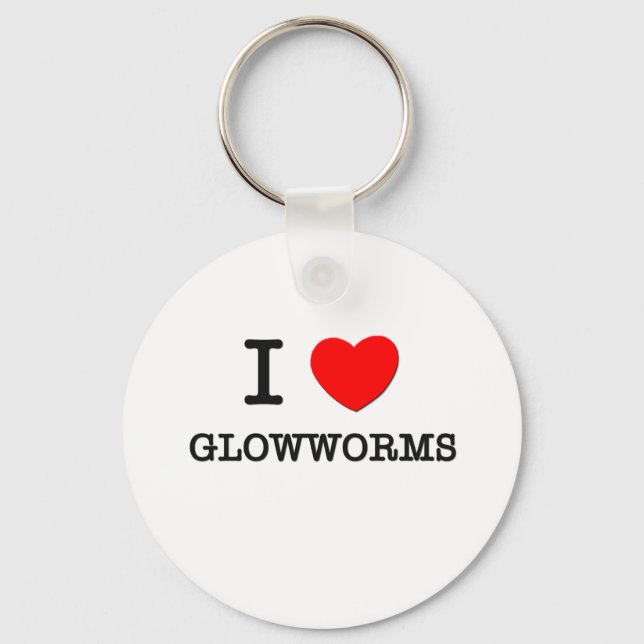 I Love Glowworms Key Ring (Front)