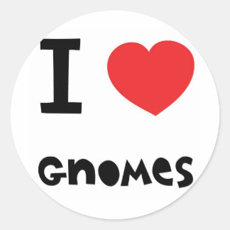 I love gnomes classic round sticker