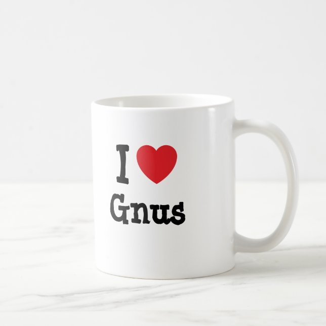 I love Gnus heart custom personalised Coffee Mug (Right)