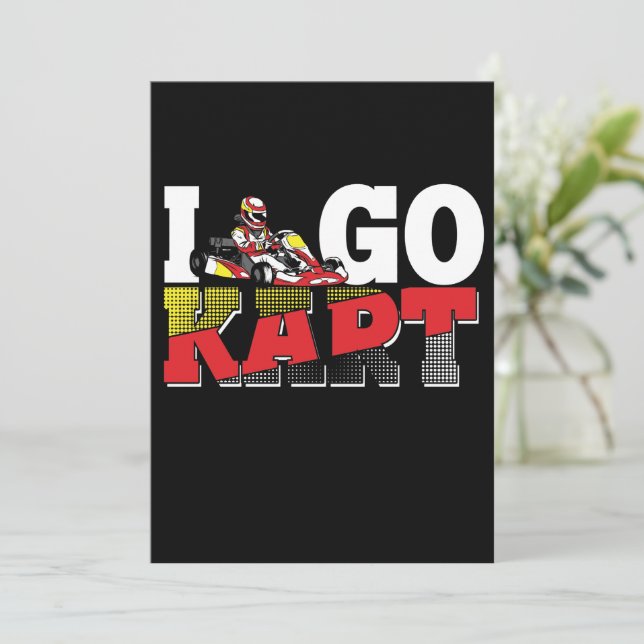 I Love Go Kart Racing Sports Race Car Invitation (Standing Front)