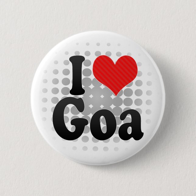 I Love Goa 6 Cm Round Badge (Front)