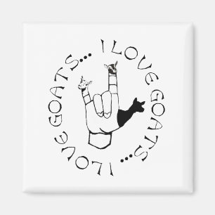 I Love Goats ASL Sign Language Hand Symbol Magnet