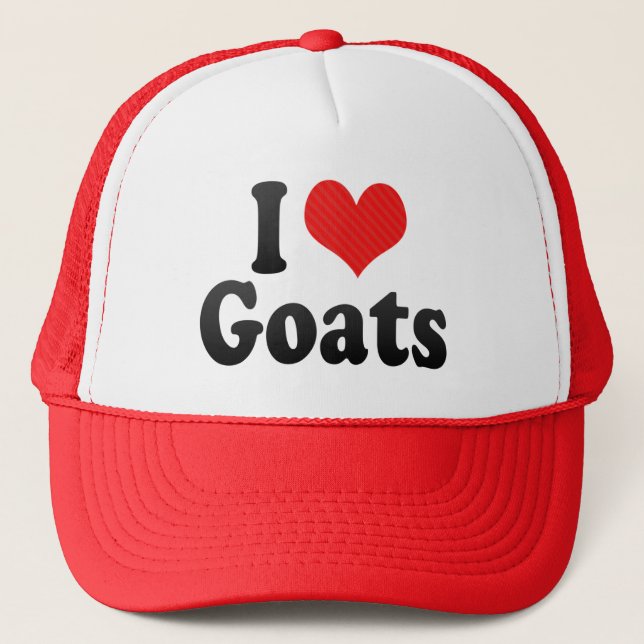 I Love Goats Trucker Hat (Front)
