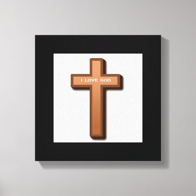 "I LOVE GOD" CROSS CANVAS PRINT (Front)