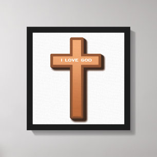 "I LOVE GOD" CROSS CANVAS PRINT