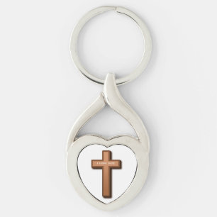 "I LOVE GOD" CROSS KEY RING