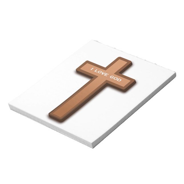 "I LOVE GOD" CROSS NOTEPAD (Rotated)