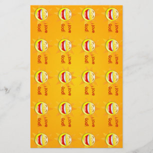 I Love God Sun Stationery