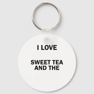 I Love God Sweet Tea And The Sec Southern Footll  Key Ring