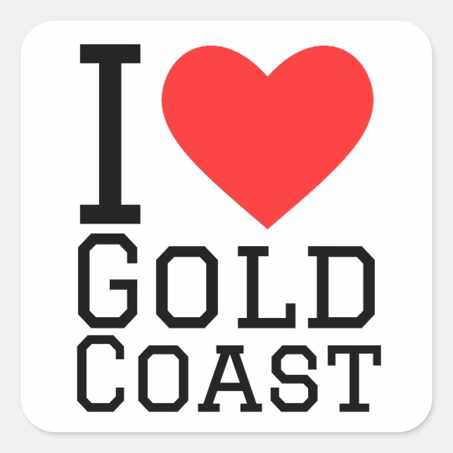 I love Gold Coast  Square Sticker (Front)