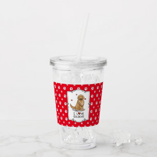 I Love Goldens I Love Golden Retrievers Cute Acrylic Tumbler