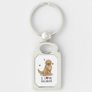 I Love Goldens I Love Golden Retrievers Cute Key Ring