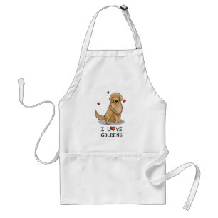 I Love Goldens - I Love Golden Retrievers Standard Apron