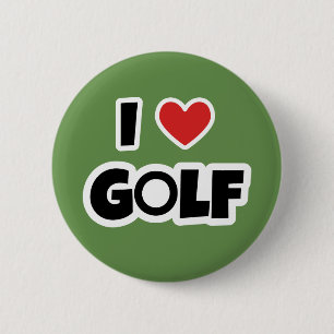 I love Golf 6 Cm Round Badge